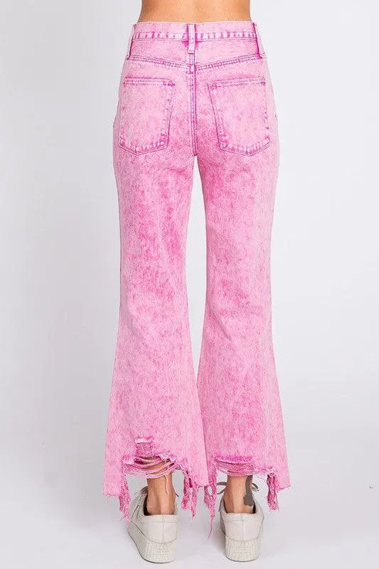 ACID PINK - HIGH RISE RIGID VINTAGE CROPPED FLARE