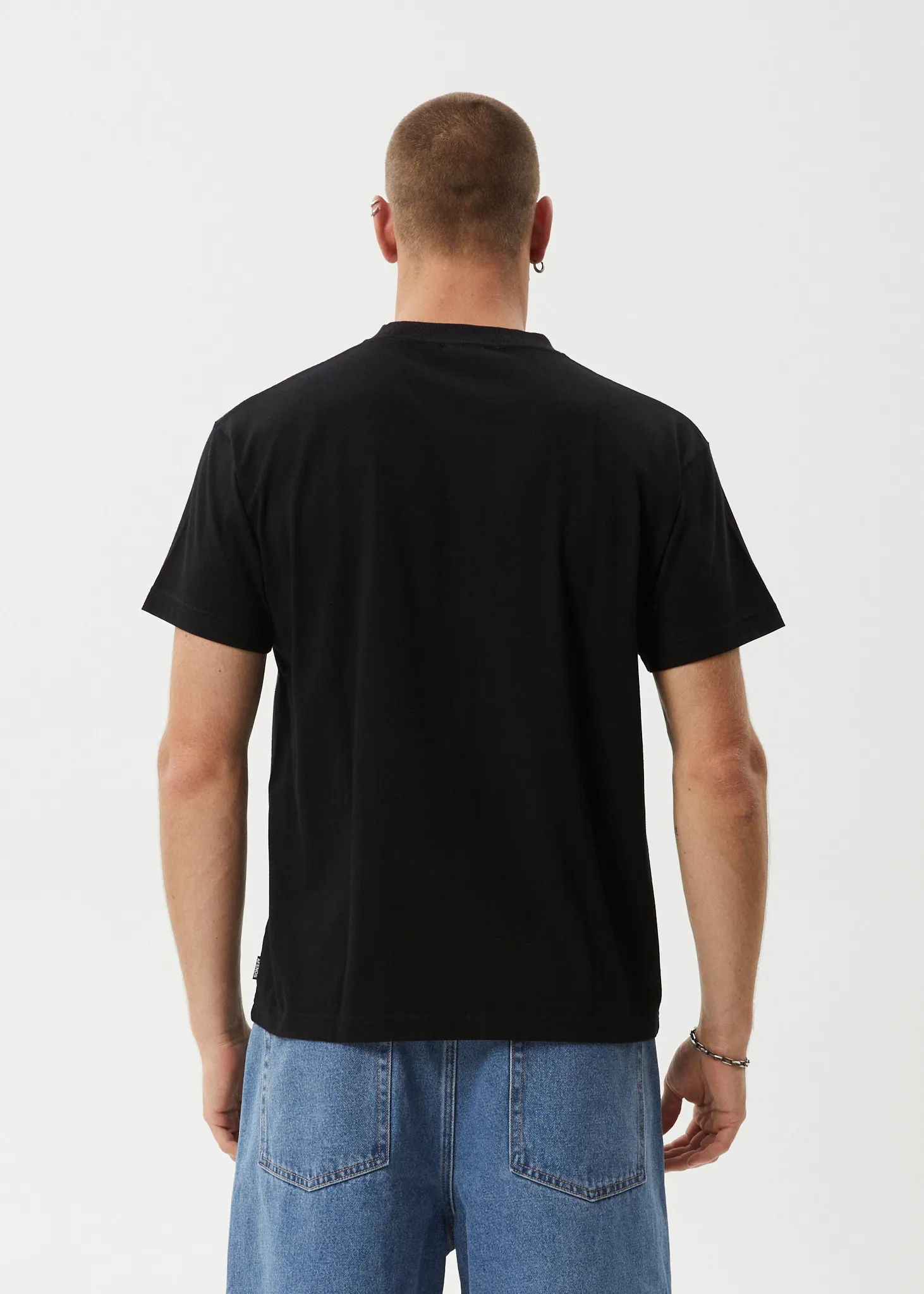 AFENDS Mens Daisy Chain - Boxy Fit Tee - Black