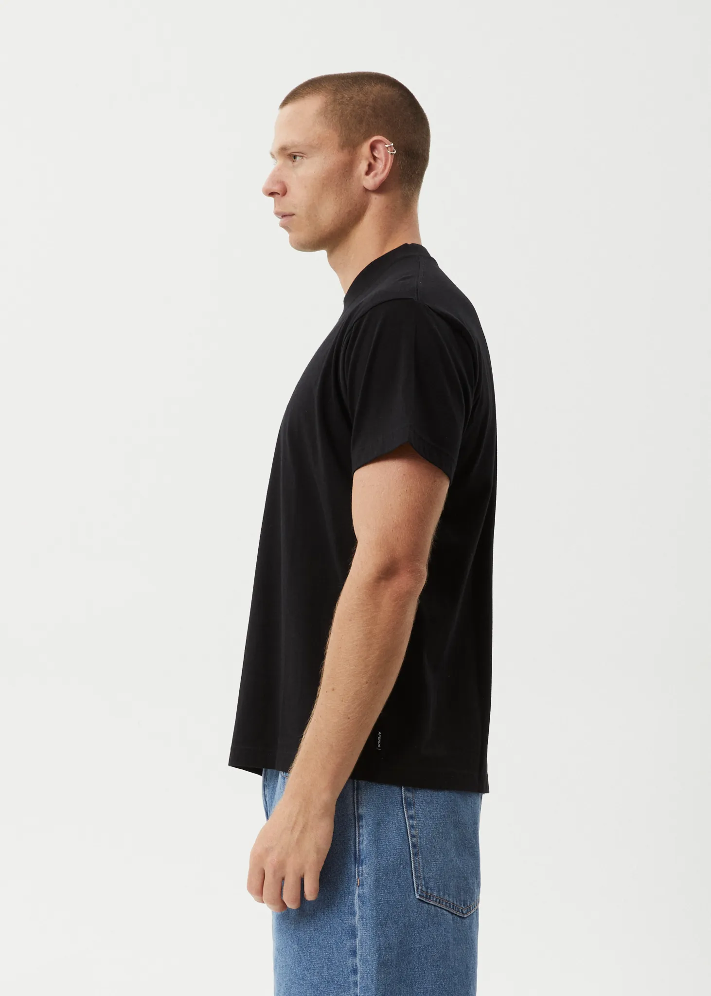AFENDS Mens Daisy Chain - Boxy Fit Tee - Black