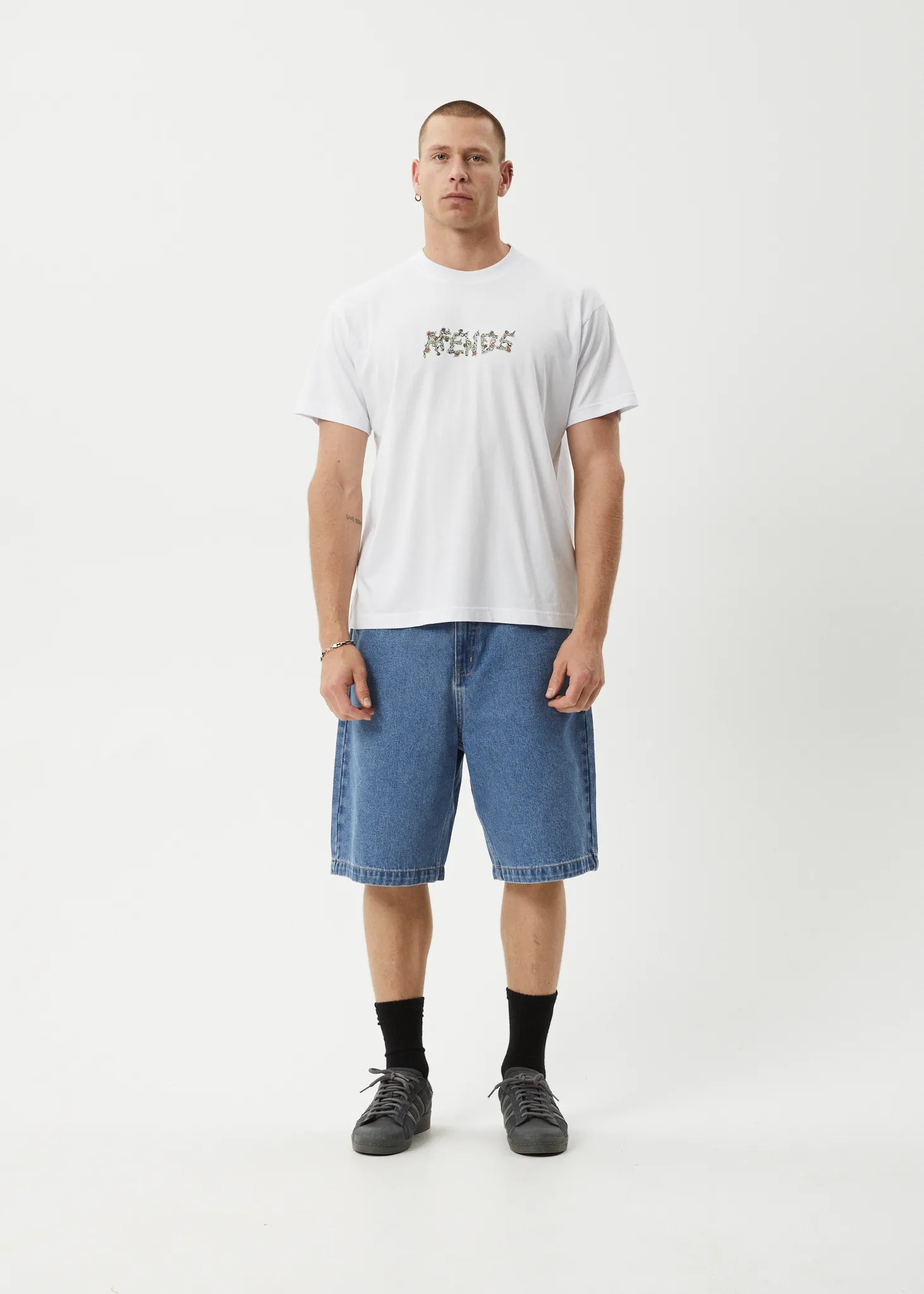 AFENDS Mens Daisy Chain - Boxy Fit Tee - White