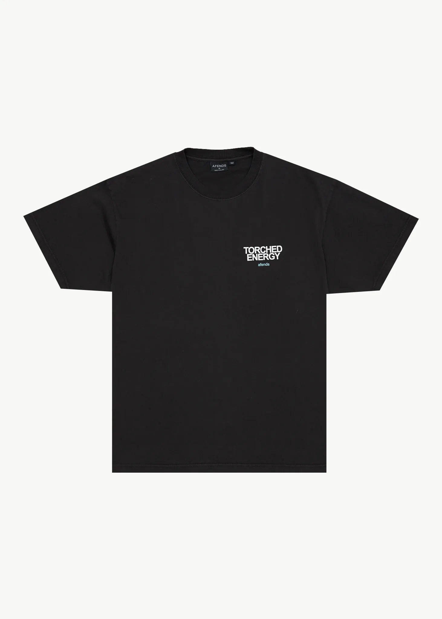 AFENDS Mens Torched Energy - Boxy Fit Tee - Stone Black