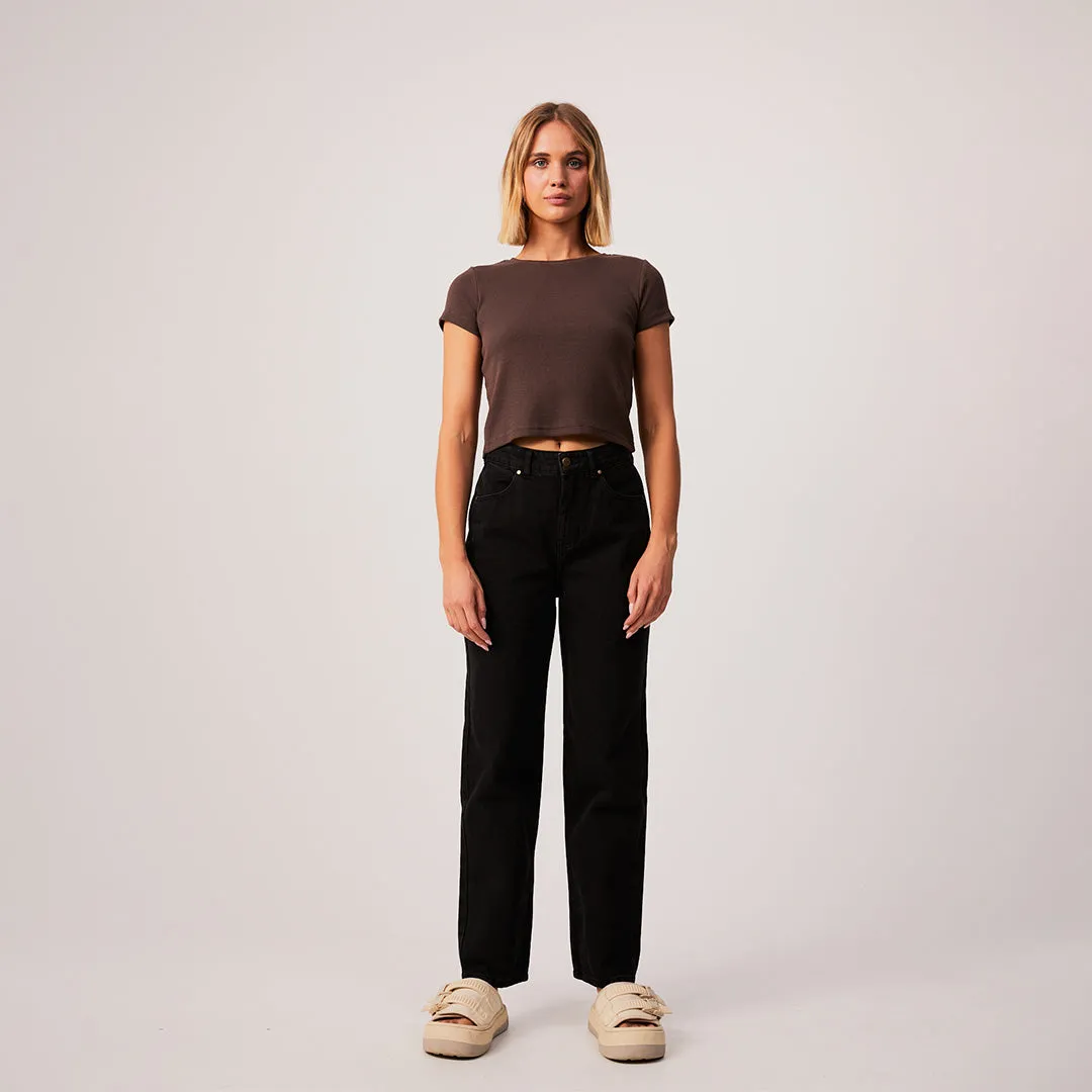 AFENDS Womens Faith - Ribbed Tee - Coffee