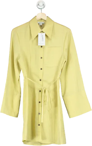 Aligne Yellow Fujiko Big Collar Shirt Dress UK 6