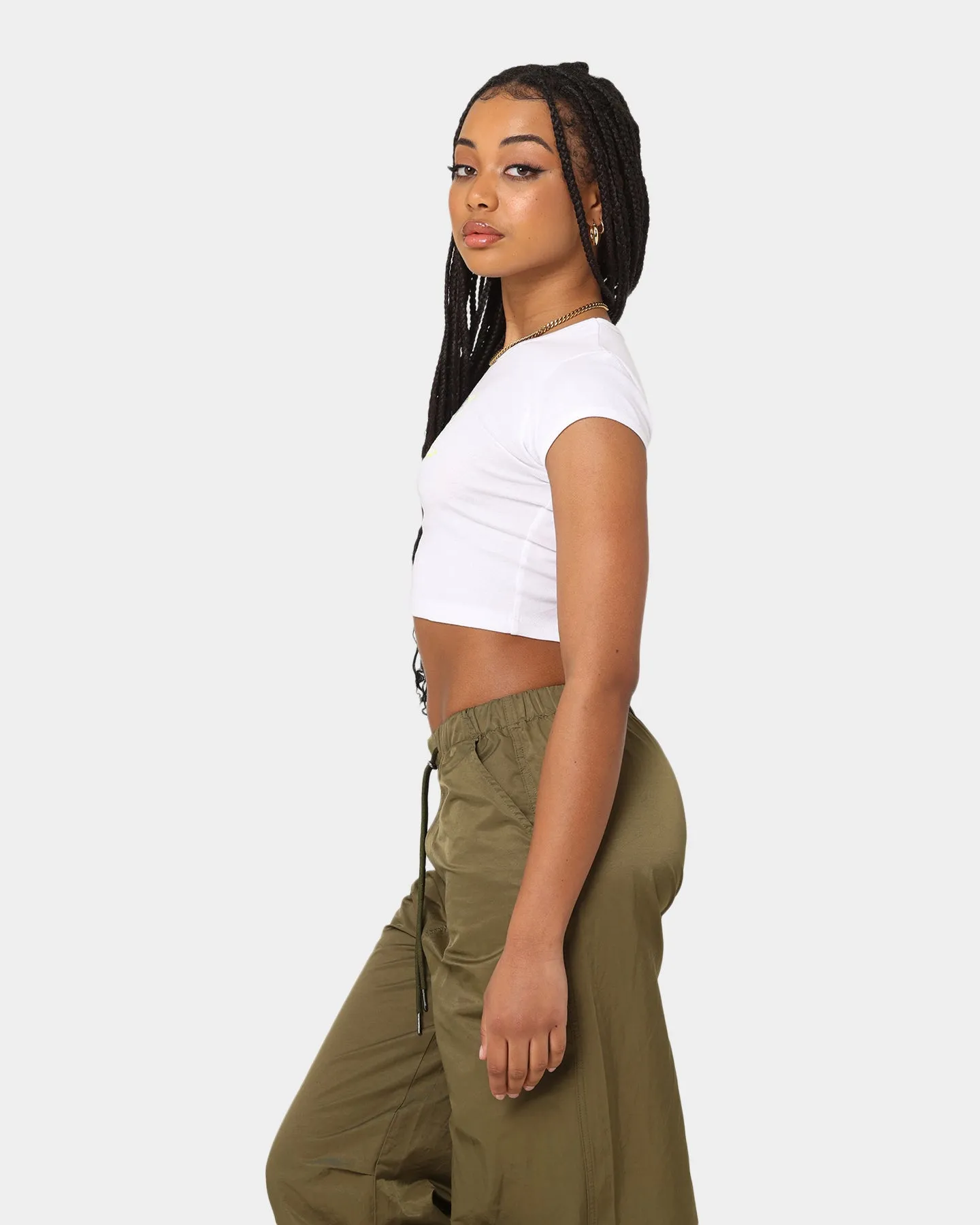 American Thrift X Powerpuff Girls Women's Buttercup Ringer T-Shirt White