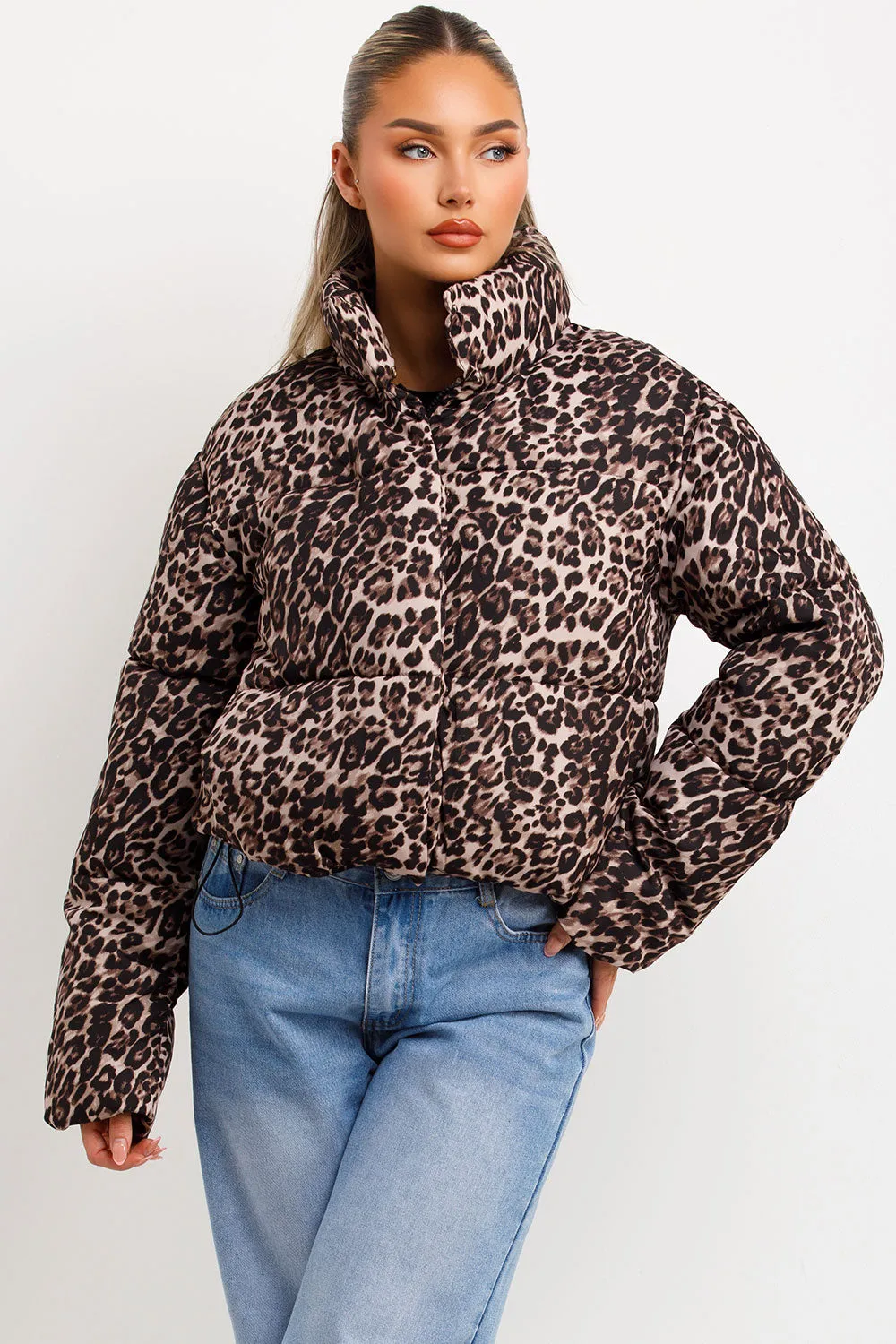 Animal Print Padded Puffer Jacket