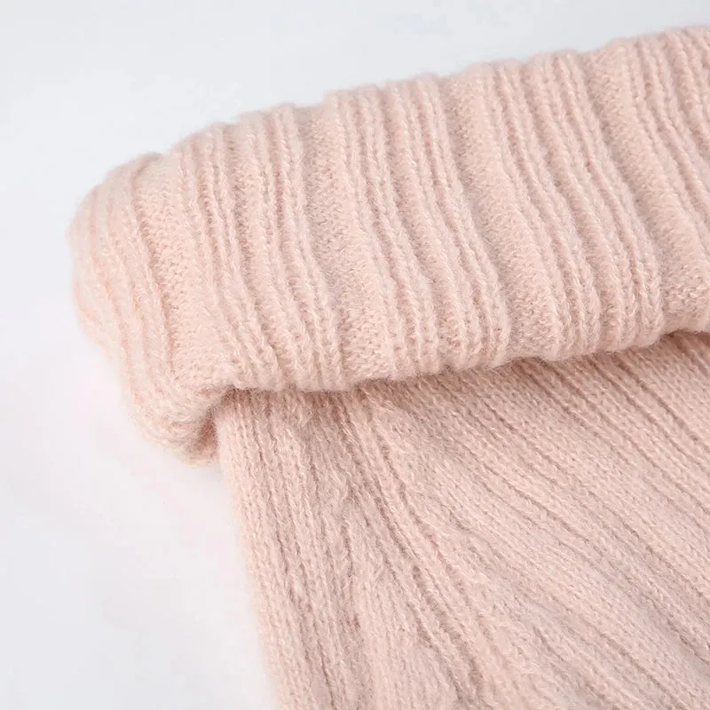 Basic Buttons Off Shoulder Knitted Sweater