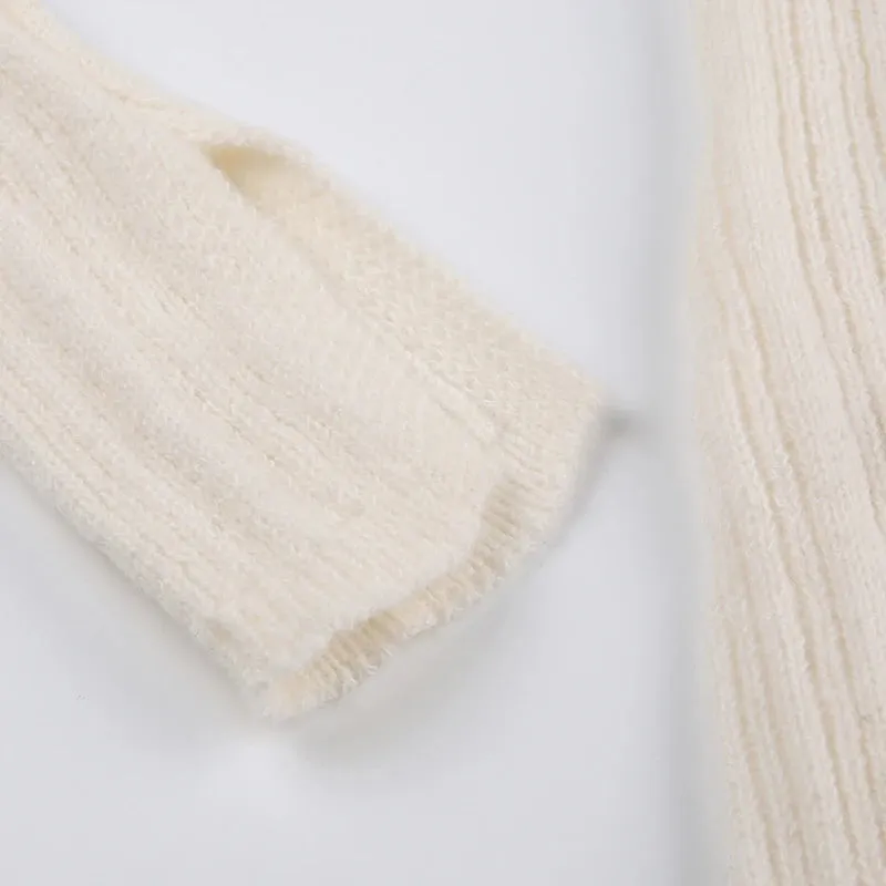 Basic Buttons Off Shoulder Knitted Sweater