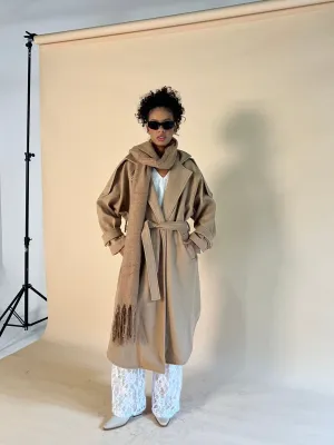Beige Wool Trench Coat