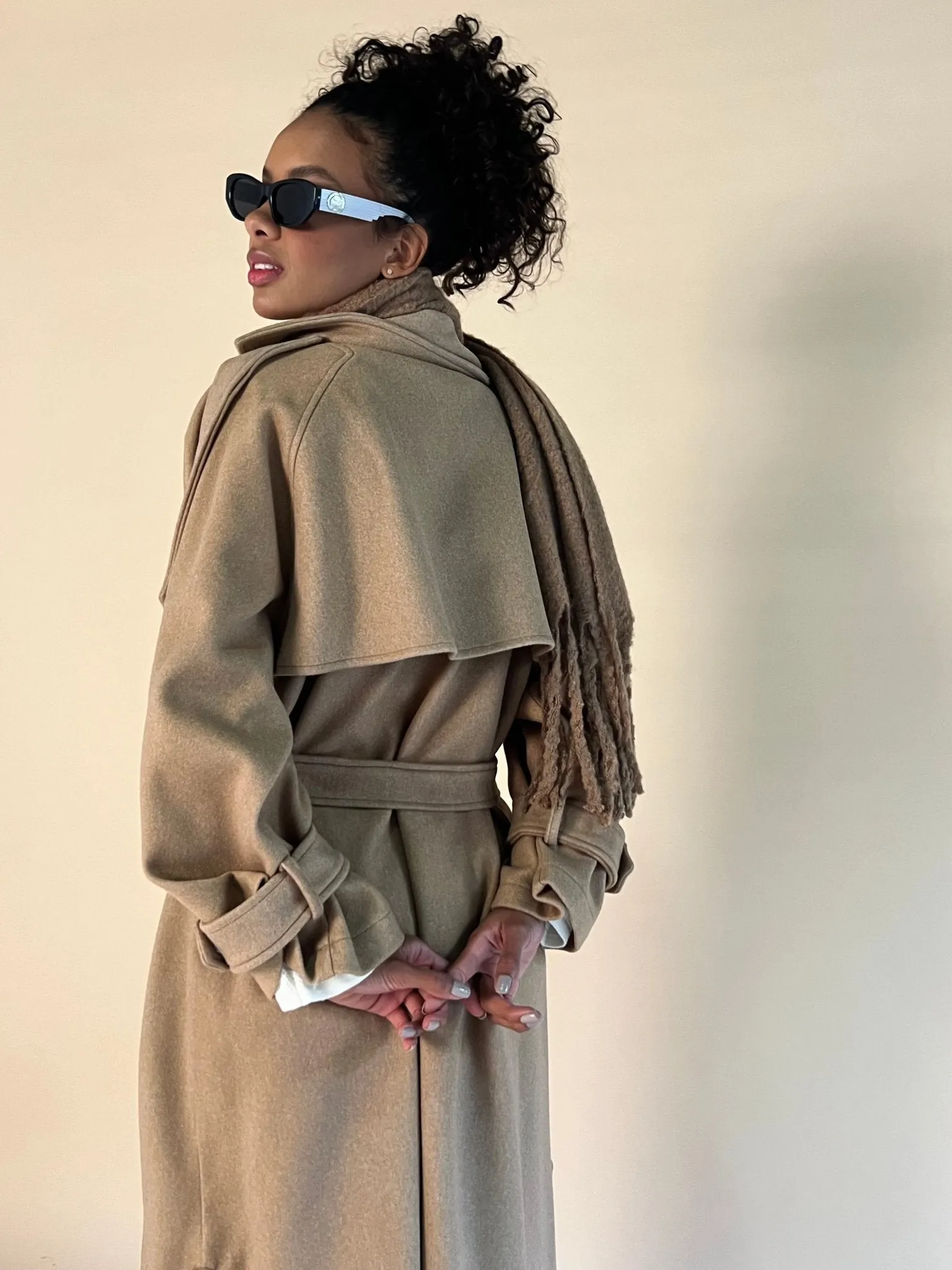 Beige Wool Trench Coat