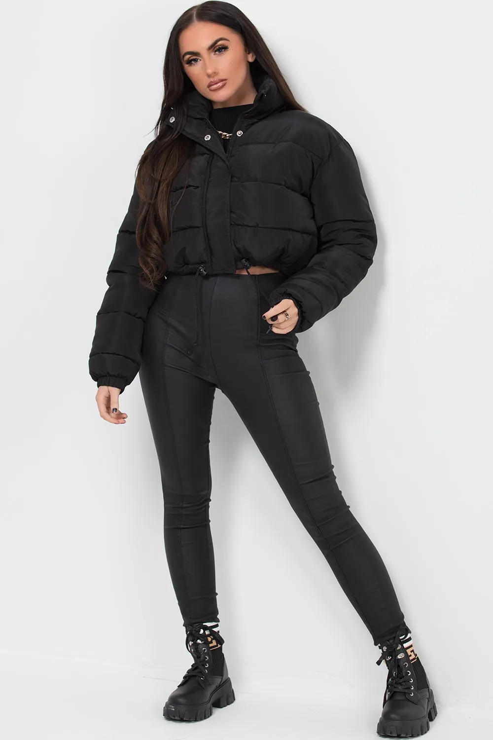 Black Crop Puffer Jacket