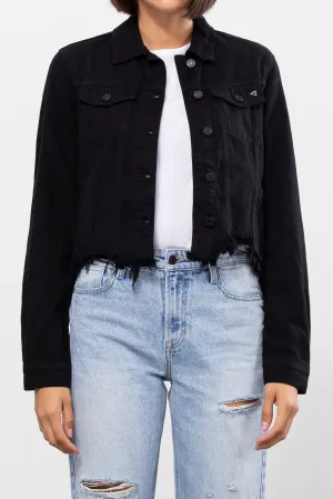 Black Frayed Denim Jacket
