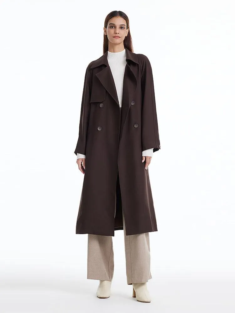 Brown Worsted Trench Coat