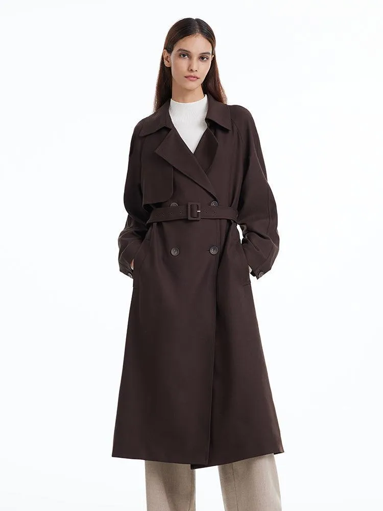 Brown Worsted Trench Coat
