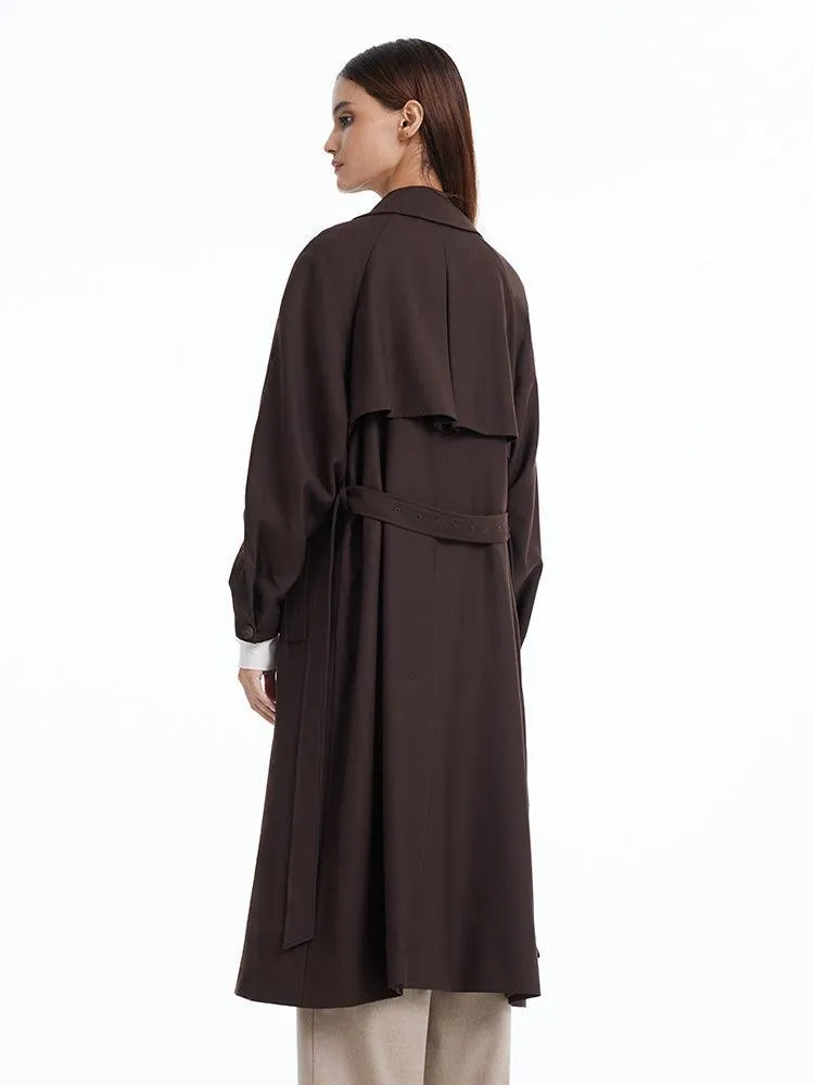 Brown Worsted Trench Coat