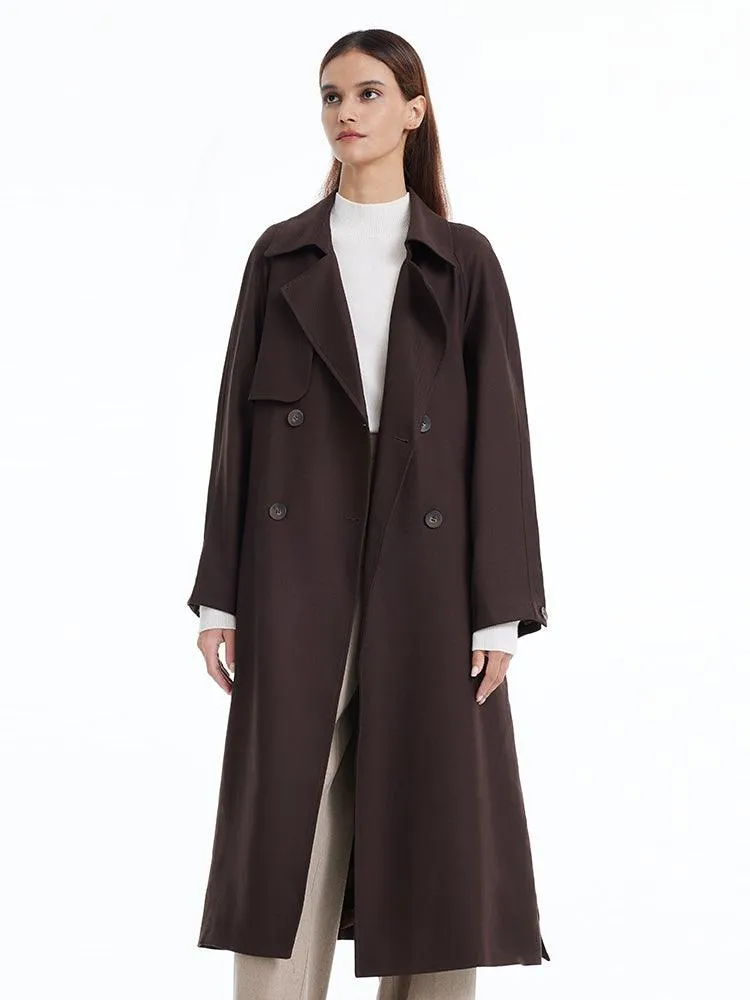 Brown Worsted Trench Coat