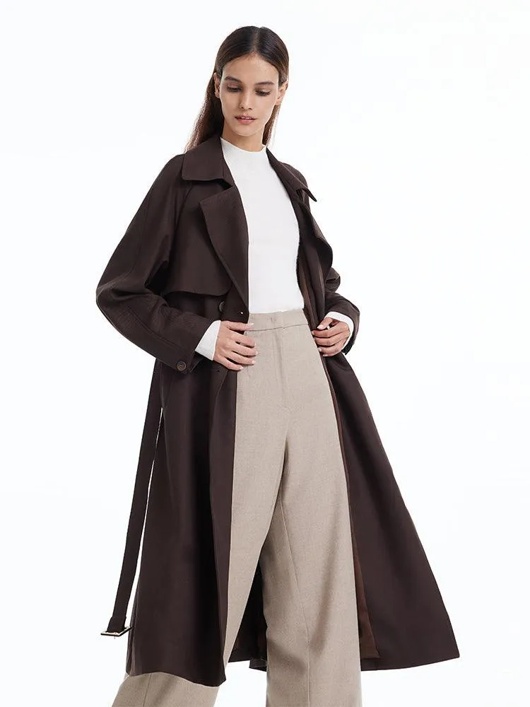Brown Worsted Trench Coat