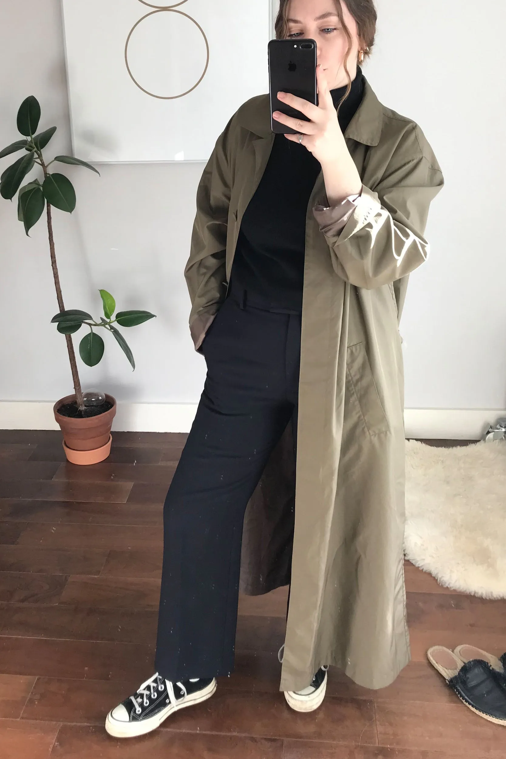 Cos Navy Wool-Blend Trousers