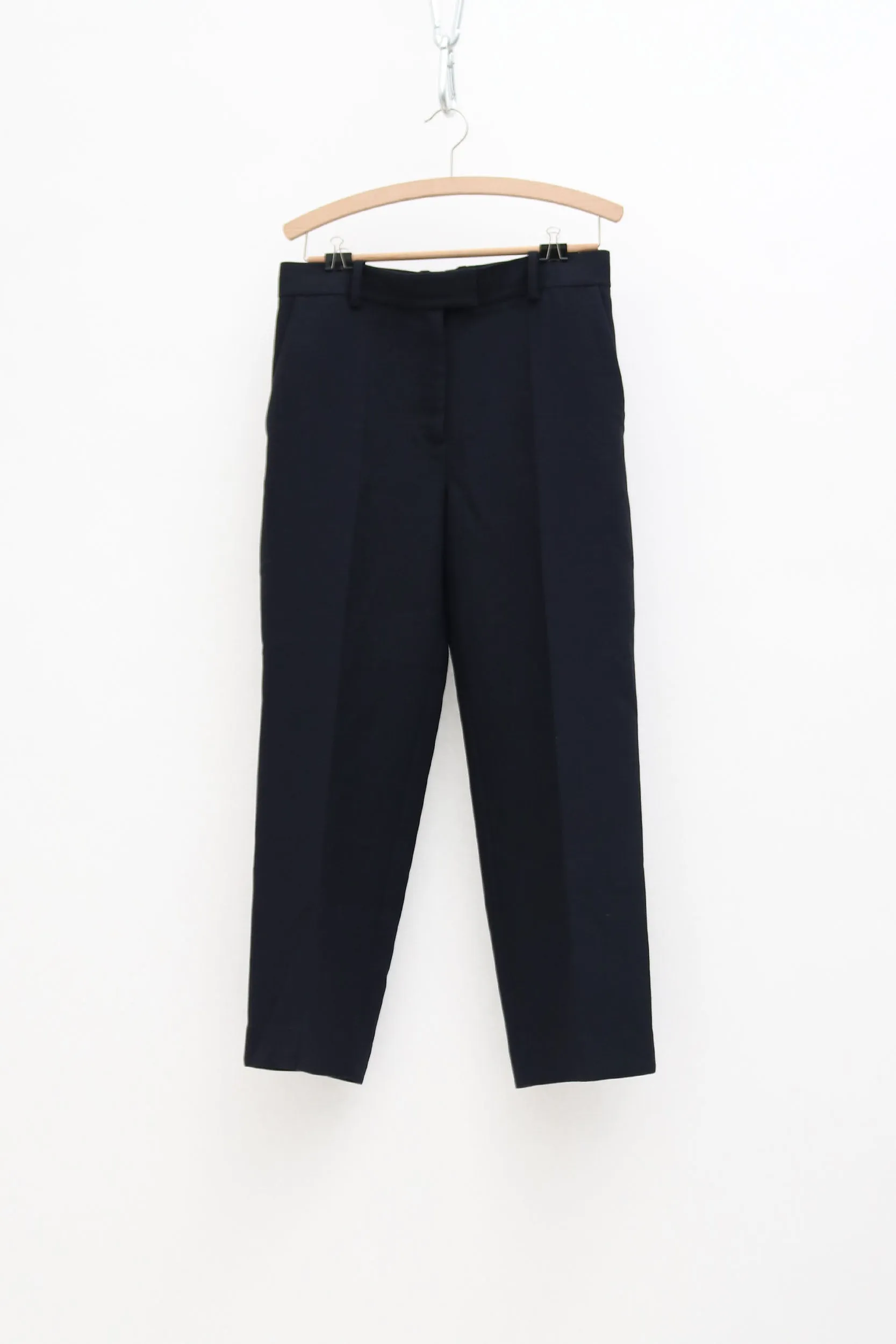Cos Navy Wool-Blend Trousers