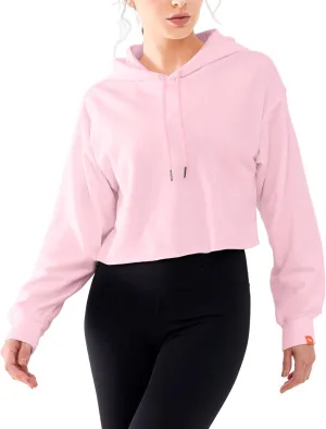 Cropped Hoodie Women Sweatshirt Oversize Long Sleeve Loose Crop Hoodies Ladies Drop Shoulder Pullover Casual Athletic