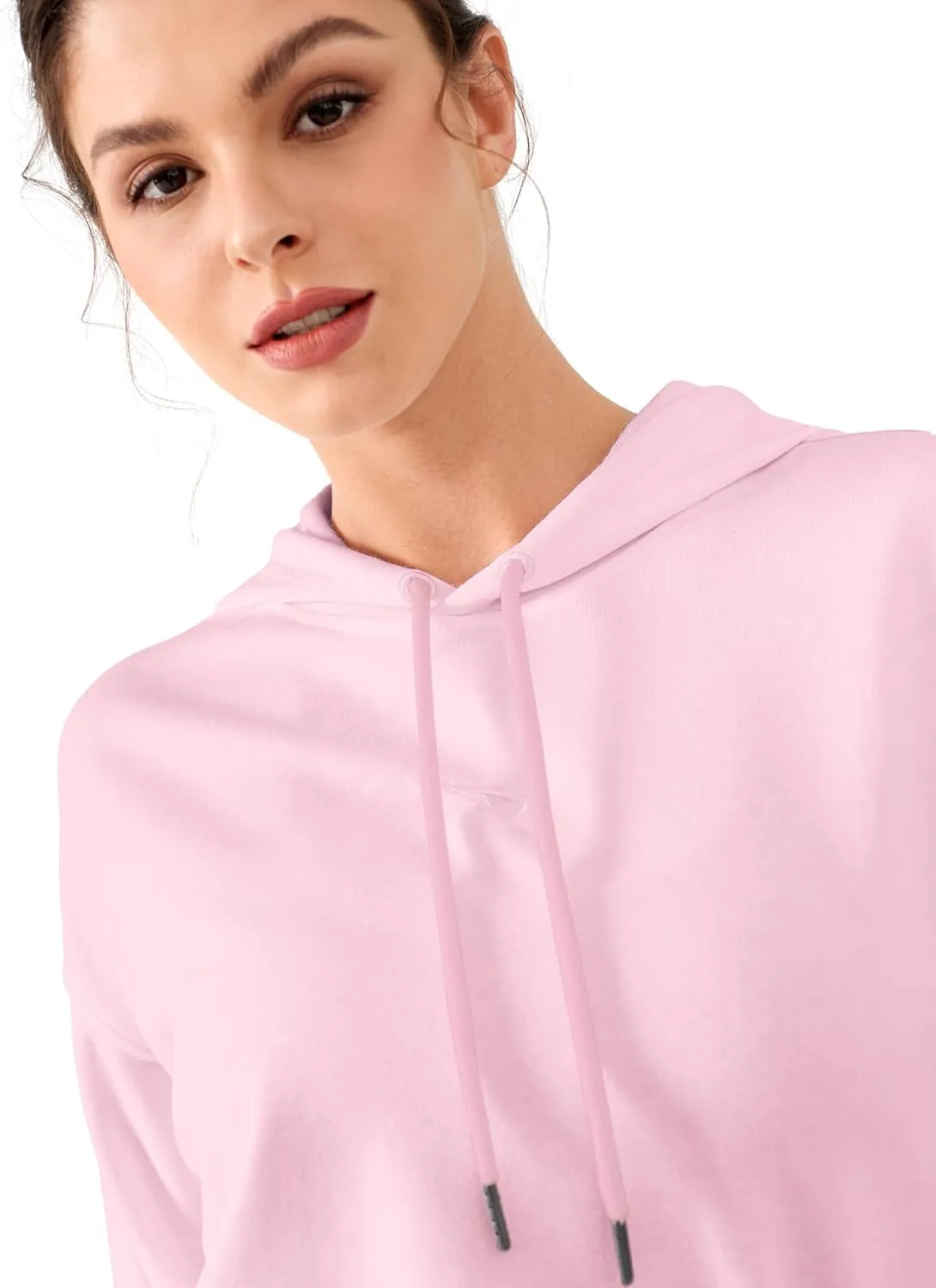 Cropped Hoodie Women Sweatshirt Oversize Long Sleeve Loose Crop Hoodies Ladies Drop Shoulder Pullover Casual Athletic