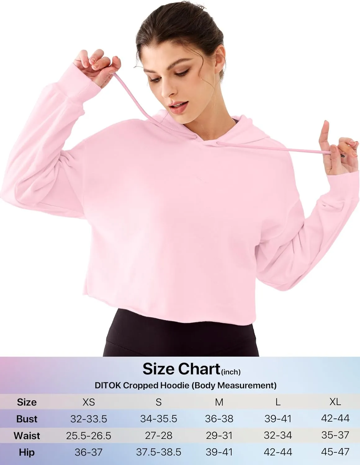 Cropped Hoodie Women Sweatshirt Oversize Long Sleeve Loose Crop Hoodies Ladies Drop Shoulder Pullover Casual Athletic