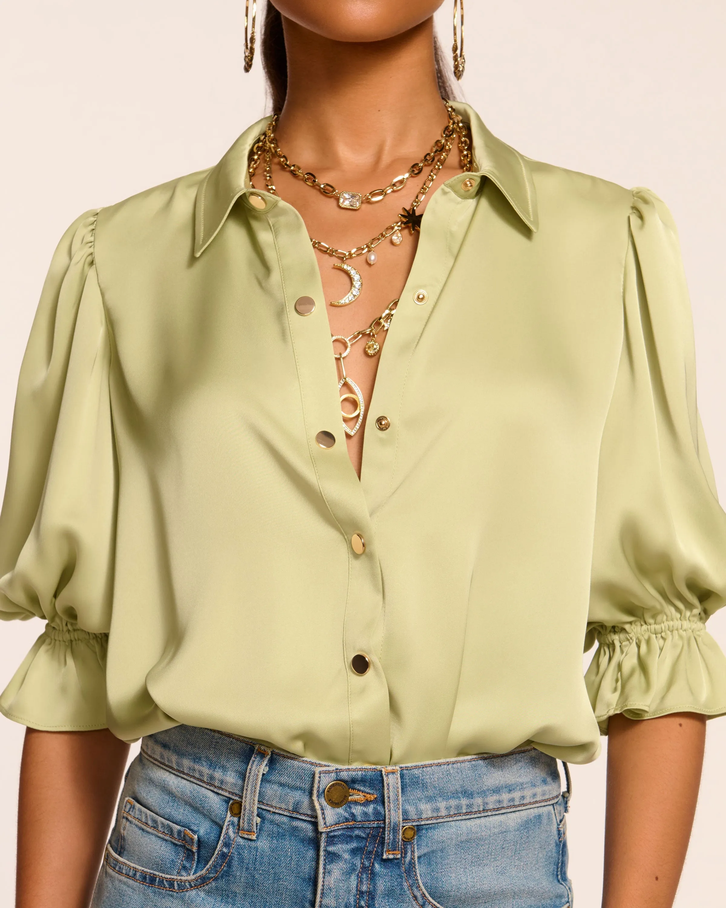 Dina Button Down Bodysuit