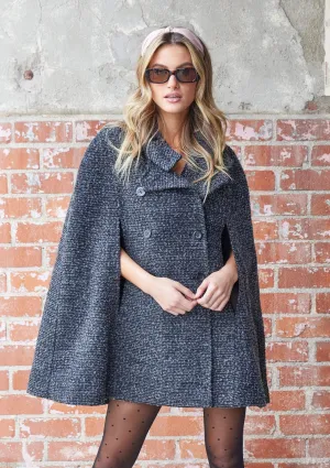 Double Breasted Edgy Cape