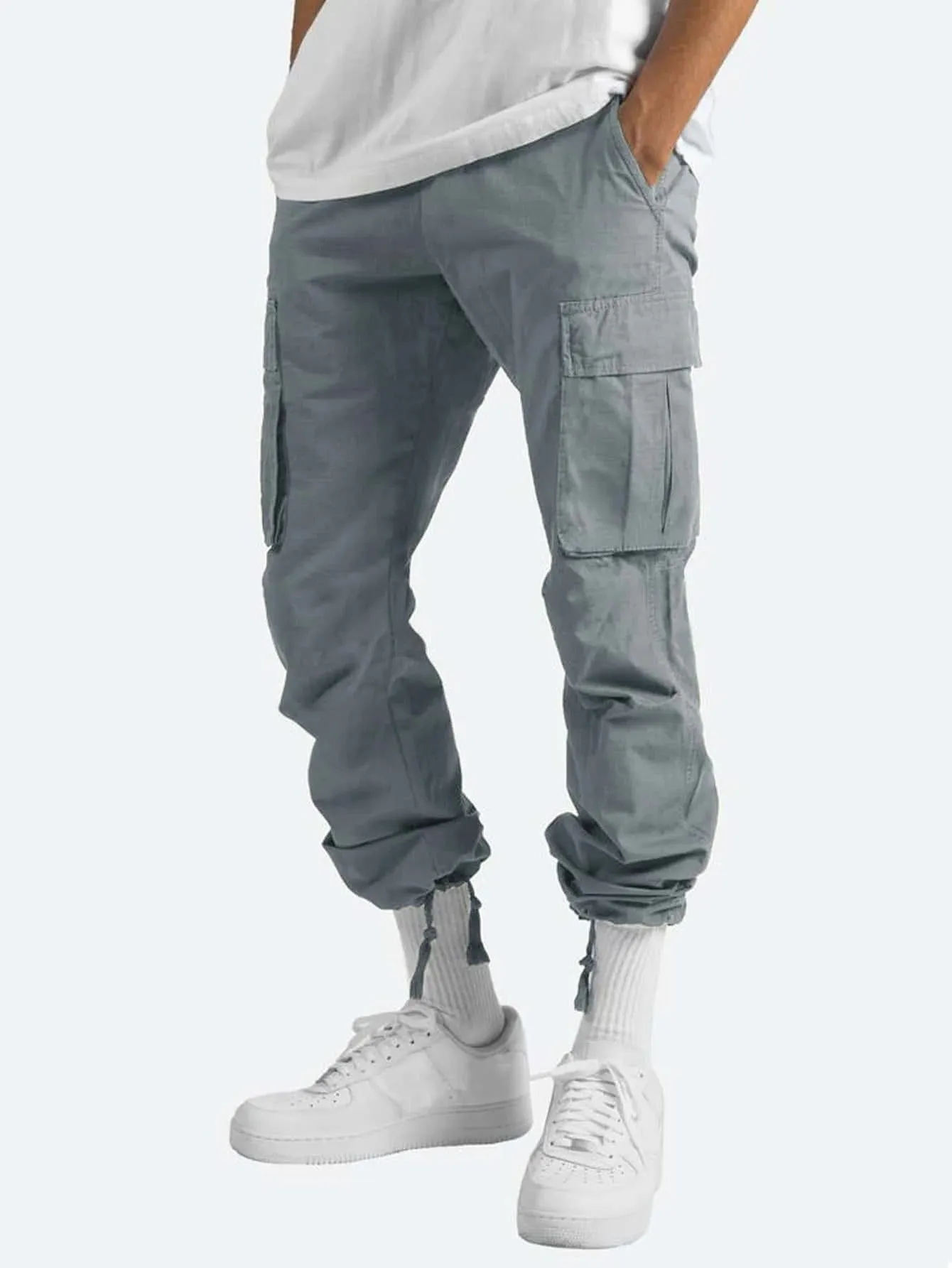Drawstring Cuff Male Cargo Pants