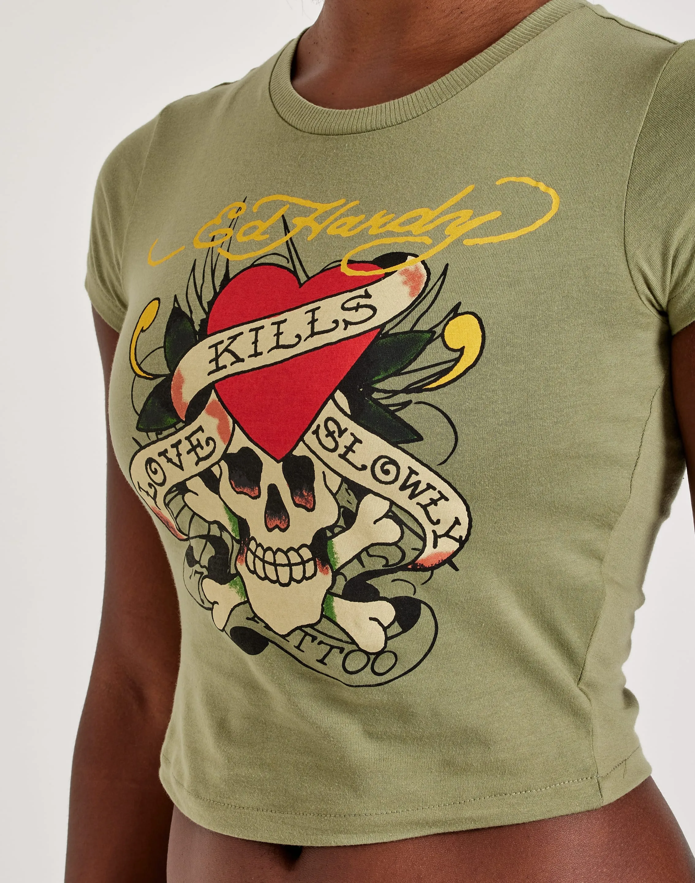 Ed Hardy Love Kills Slowly Skull Baby Tee