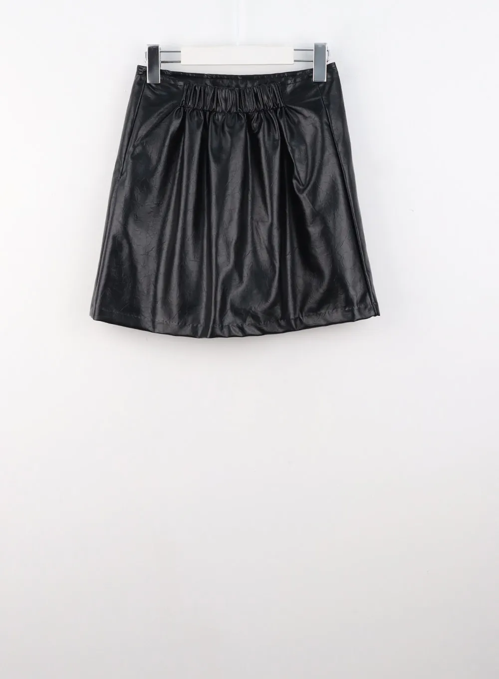 Faux Leather Cutout Mini Skirt IS319