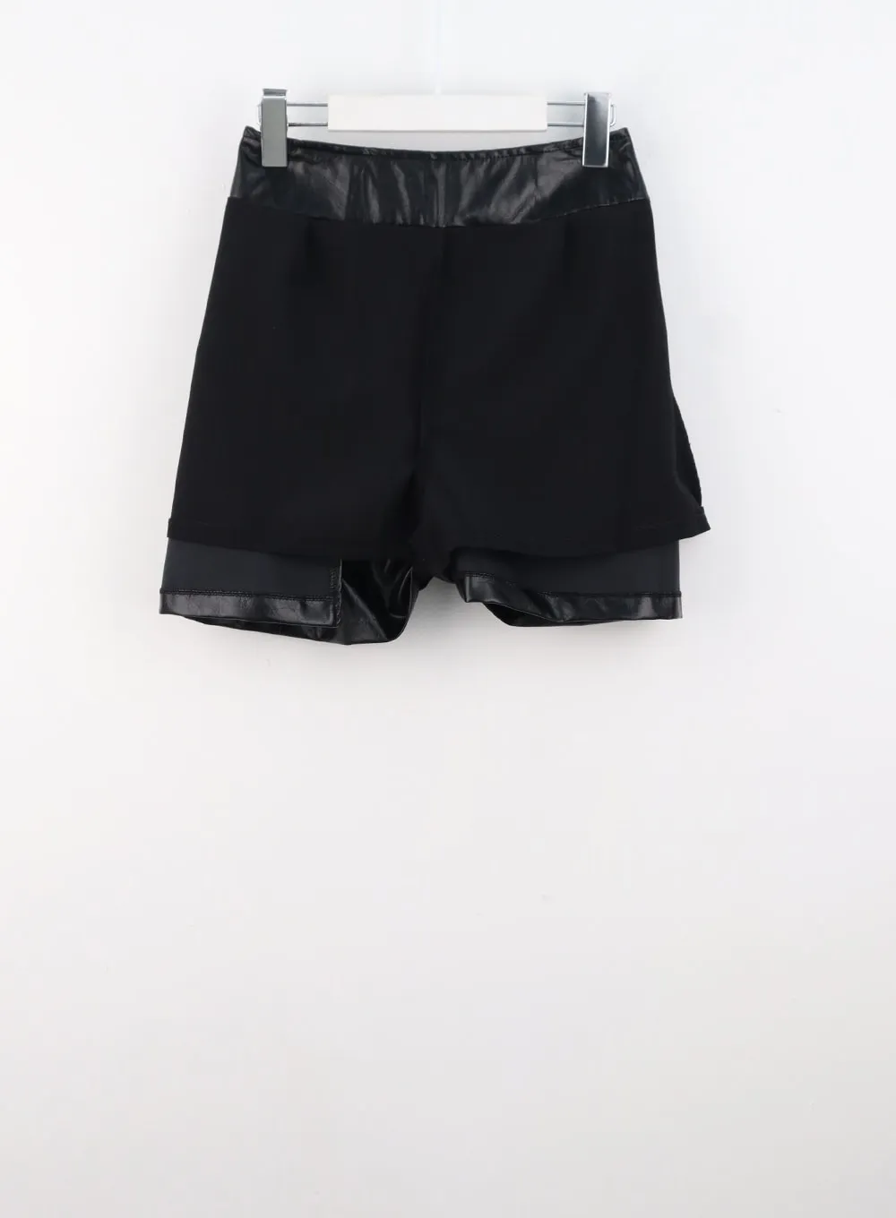 Faux Leather Cutout Mini Skirt IS319