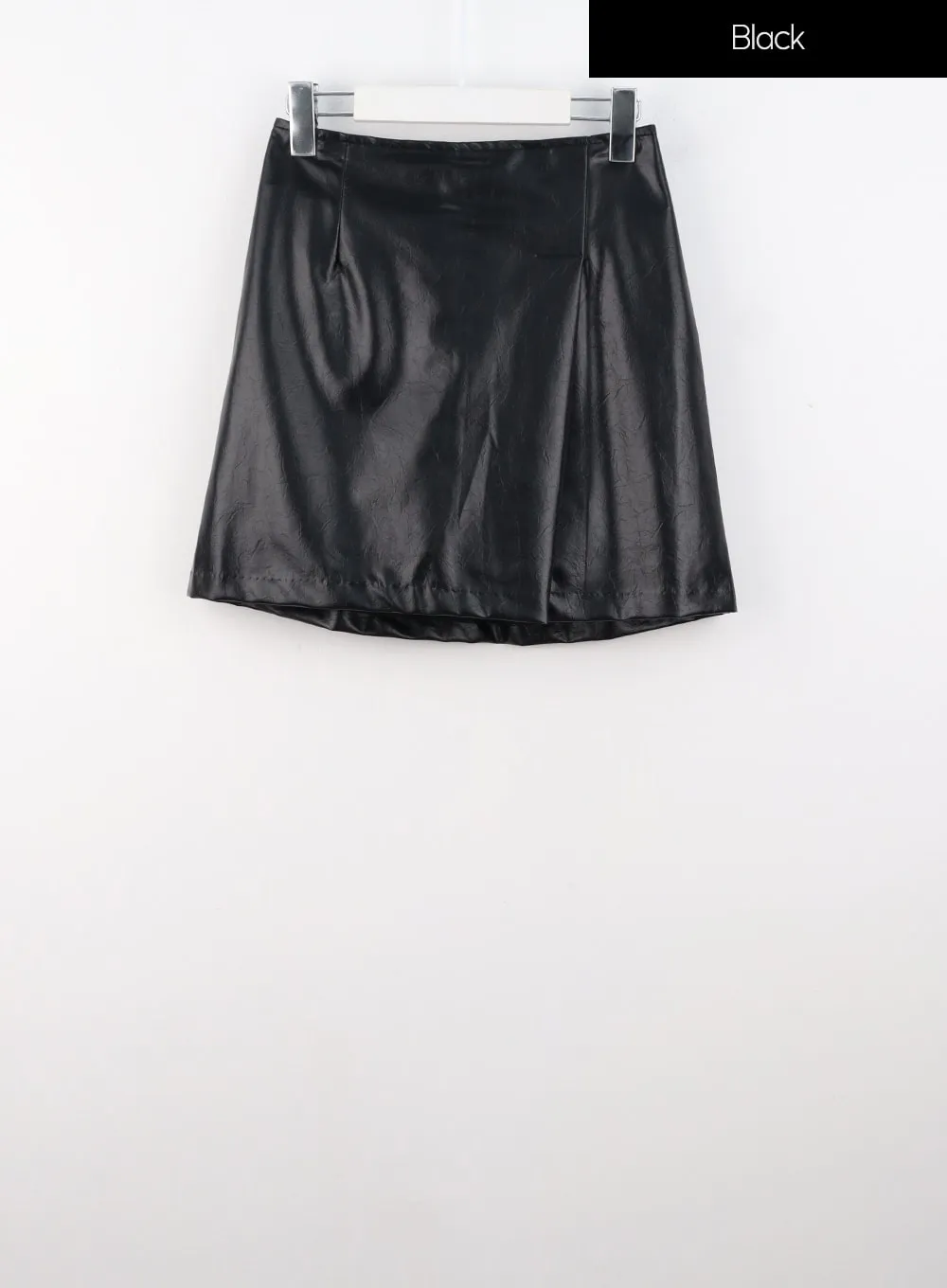 Faux Leather Cutout Mini Skirt IS319