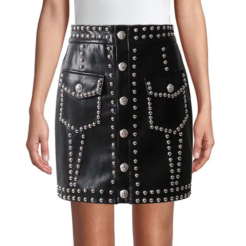 Faux Studded Skirt