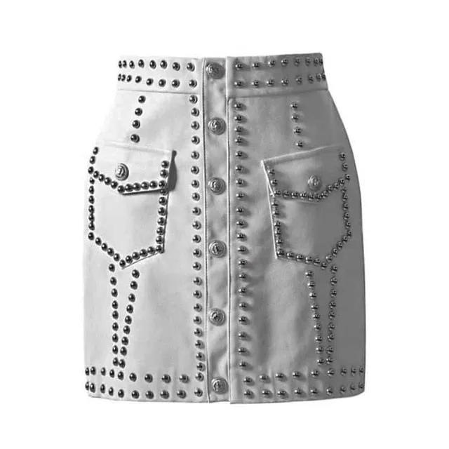 Faux Studded Skirt