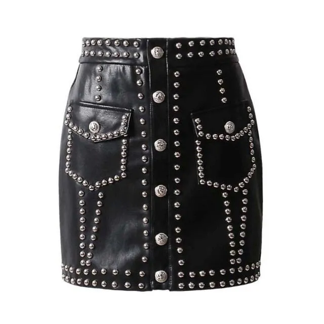 Faux Studded Skirt