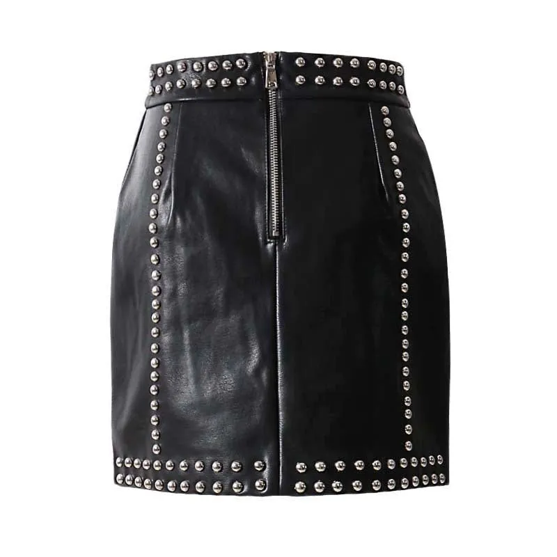 Faux Studded Skirt
