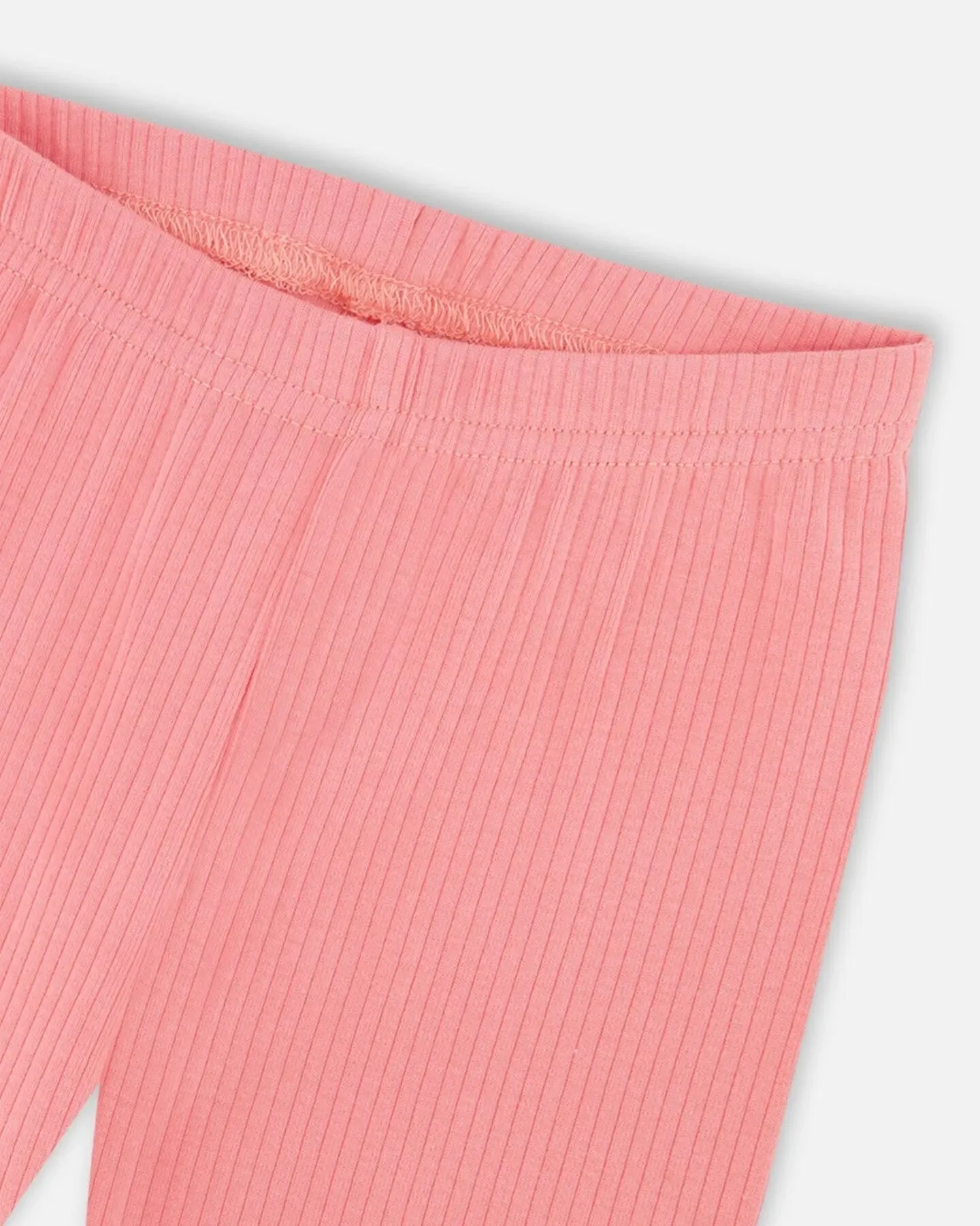Flat Back Rib Leggings Coral Pink