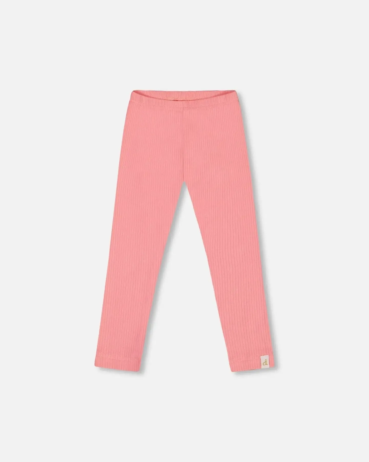 Flat Back Rib Leggings Coral Pink