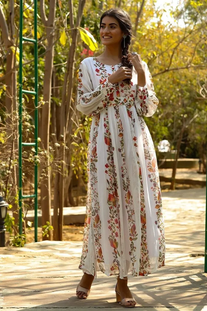 Floral Print Anarkali Maxi Dress
