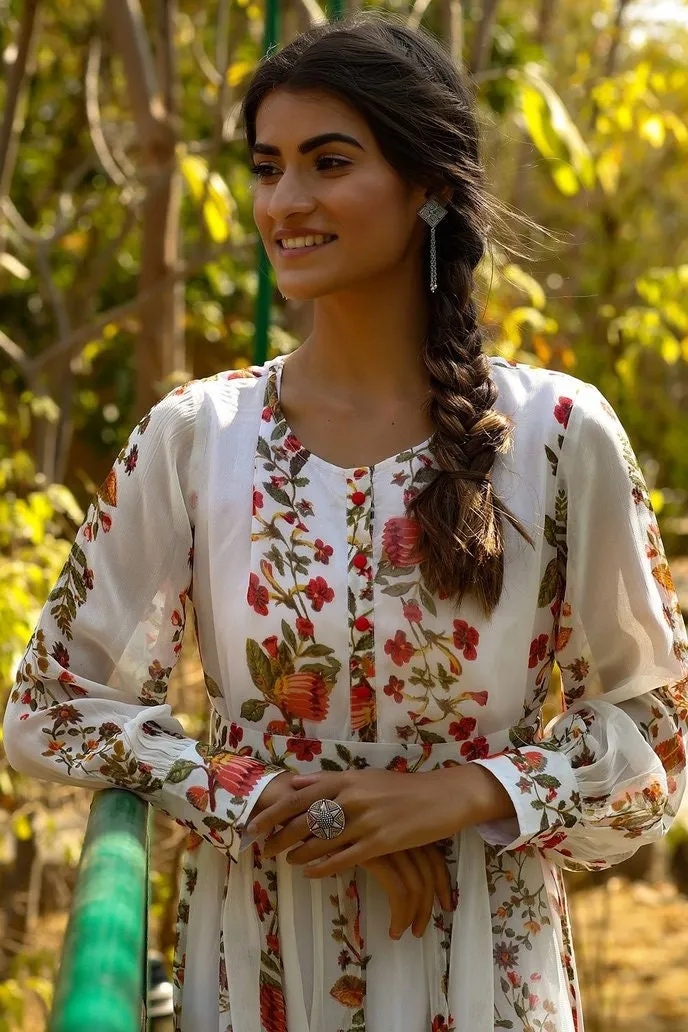 Floral Print Anarkali Maxi Dress