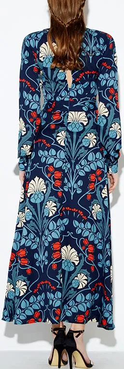 Floral-Print Cut-Out Maxi Dress