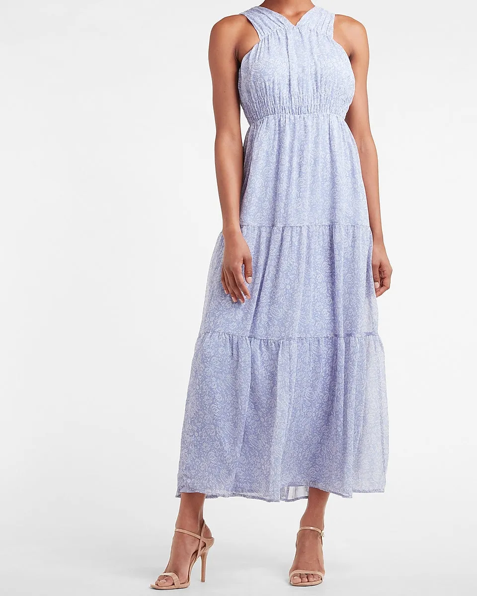 Floral Tiered Maxi Dress in Print