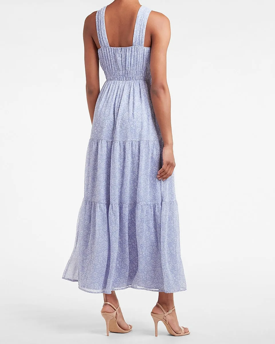 Floral Tiered Maxi Dress in Print