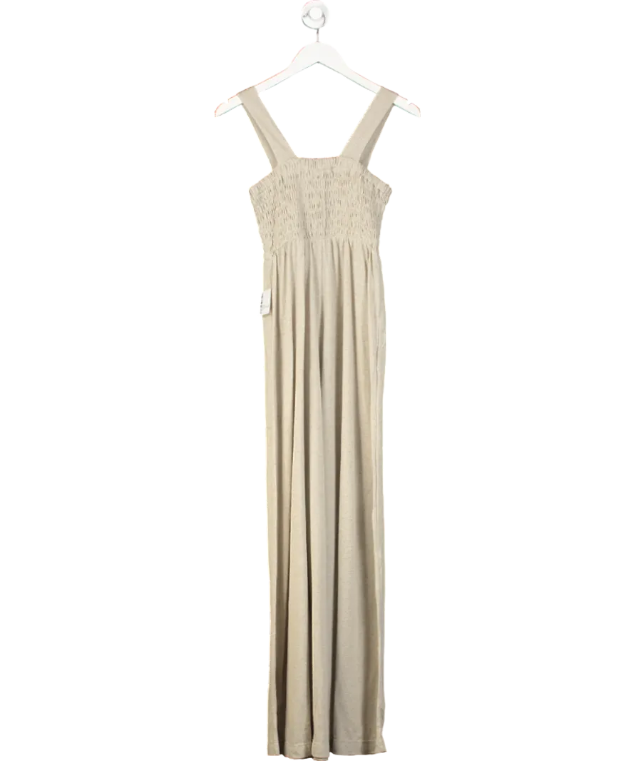 Free People Beige Homecoming One Piece Jumpsuit UK XS