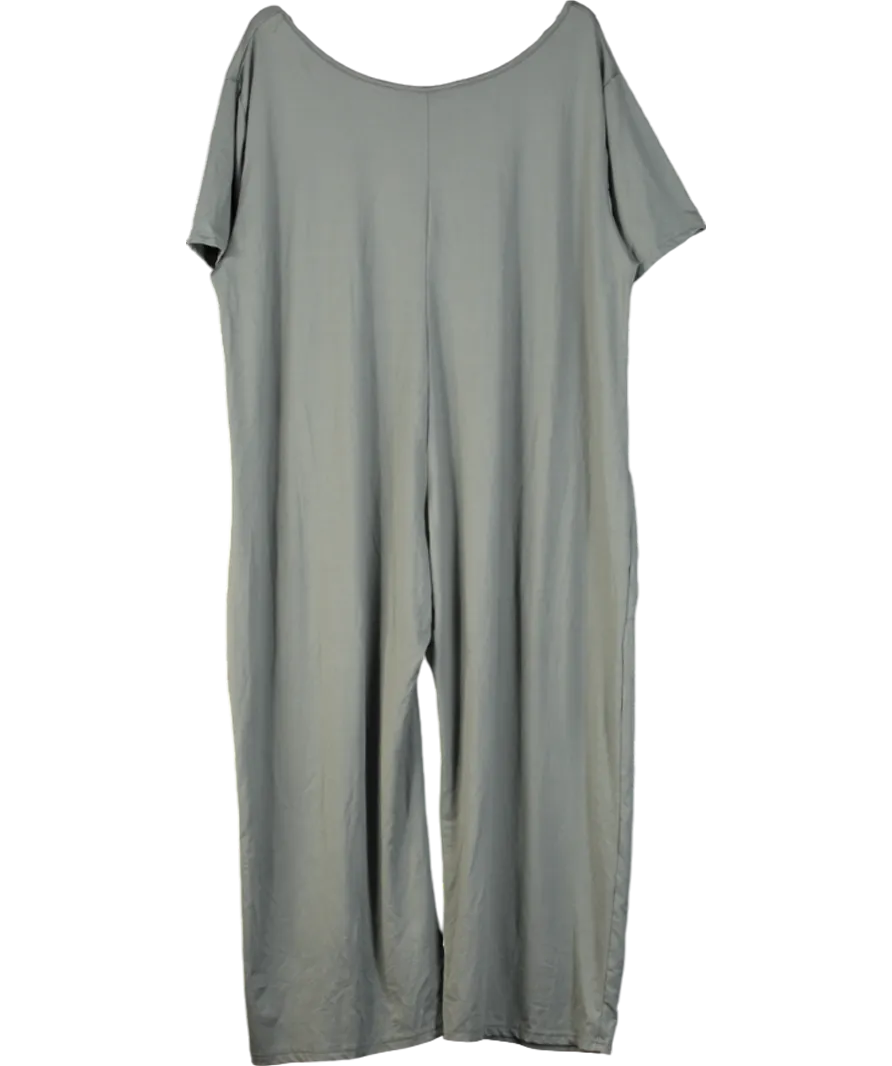 Green Short Sleeve Wide Leg Jumpsuit UK XXXL