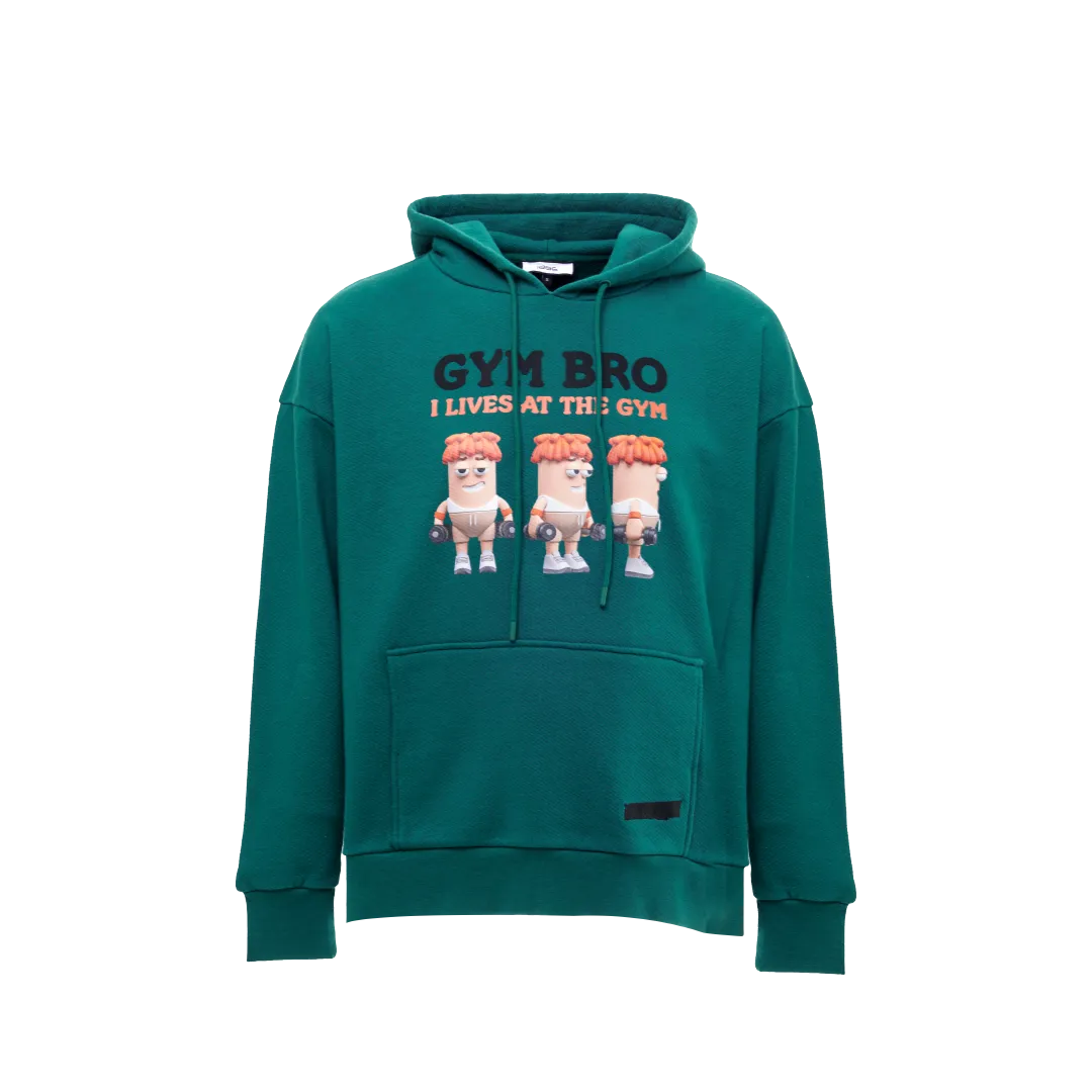 GYM BRO KIDS HOODIE - GREEN