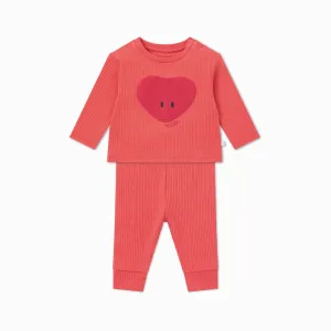 Heart Ribbed Tee & Leggings Outfit