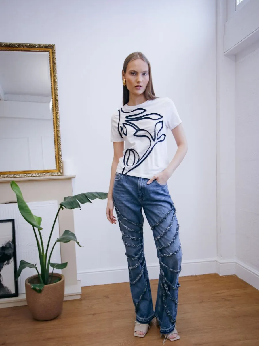 High Waisted Upcycled Elm Flare Jeans