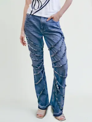High Waisted Upcycled Elm Flare Jeans