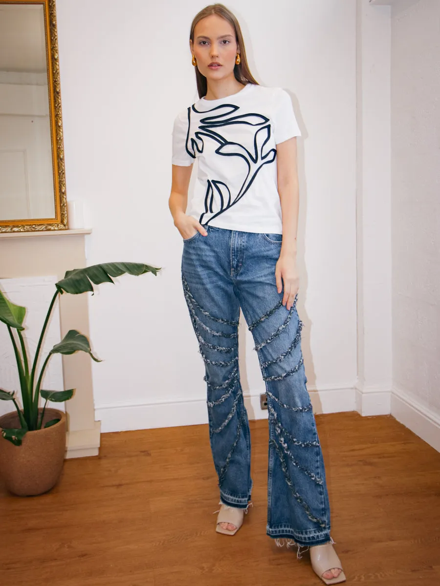 High Waisted Upcycled Elm Flare Jeans